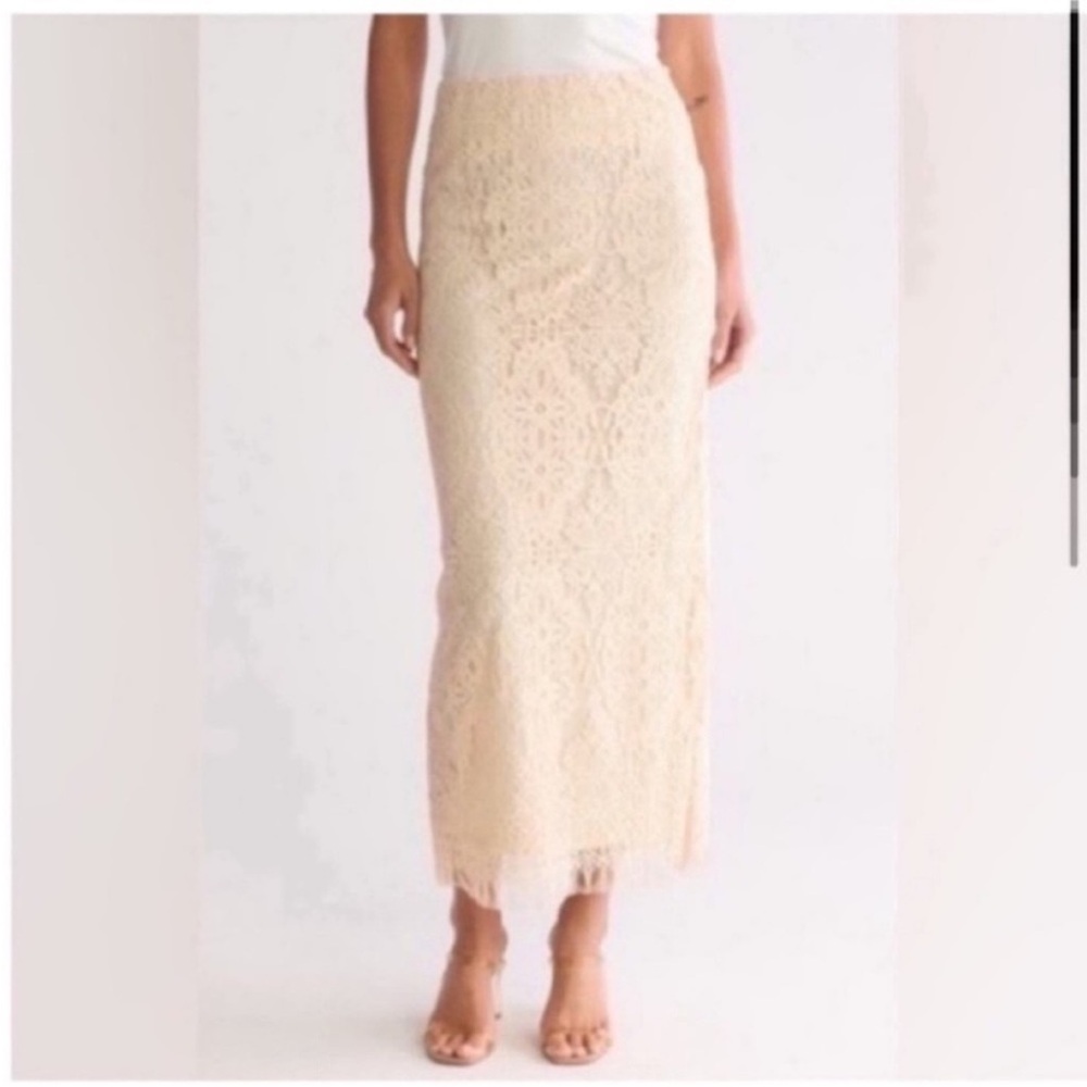 Parker Cream Lace Maxi Skirt NWT 12 - Picture 2 of 6